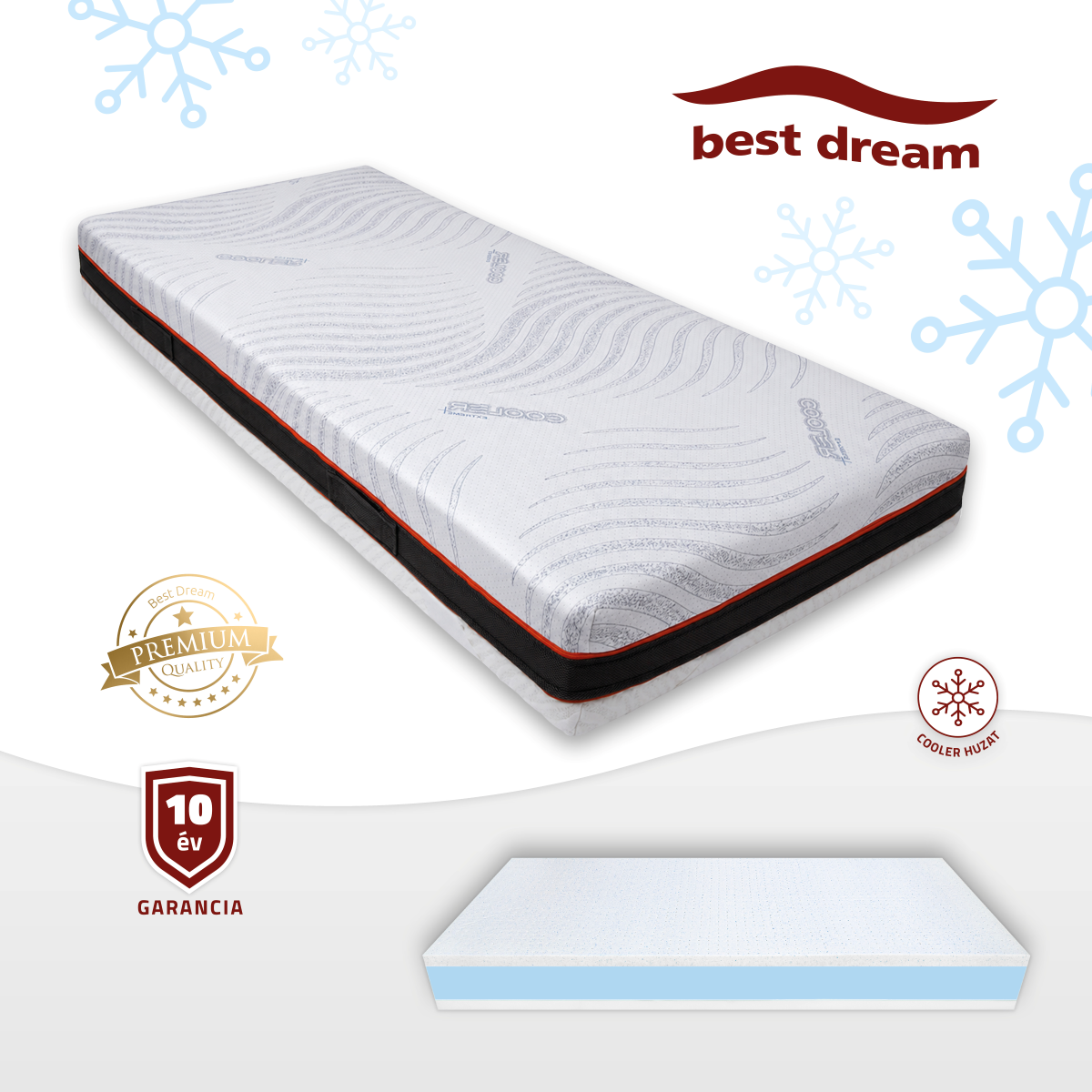 Best Dream Cool Memory 22 cm kétoldalas memóriahabos latex matrac