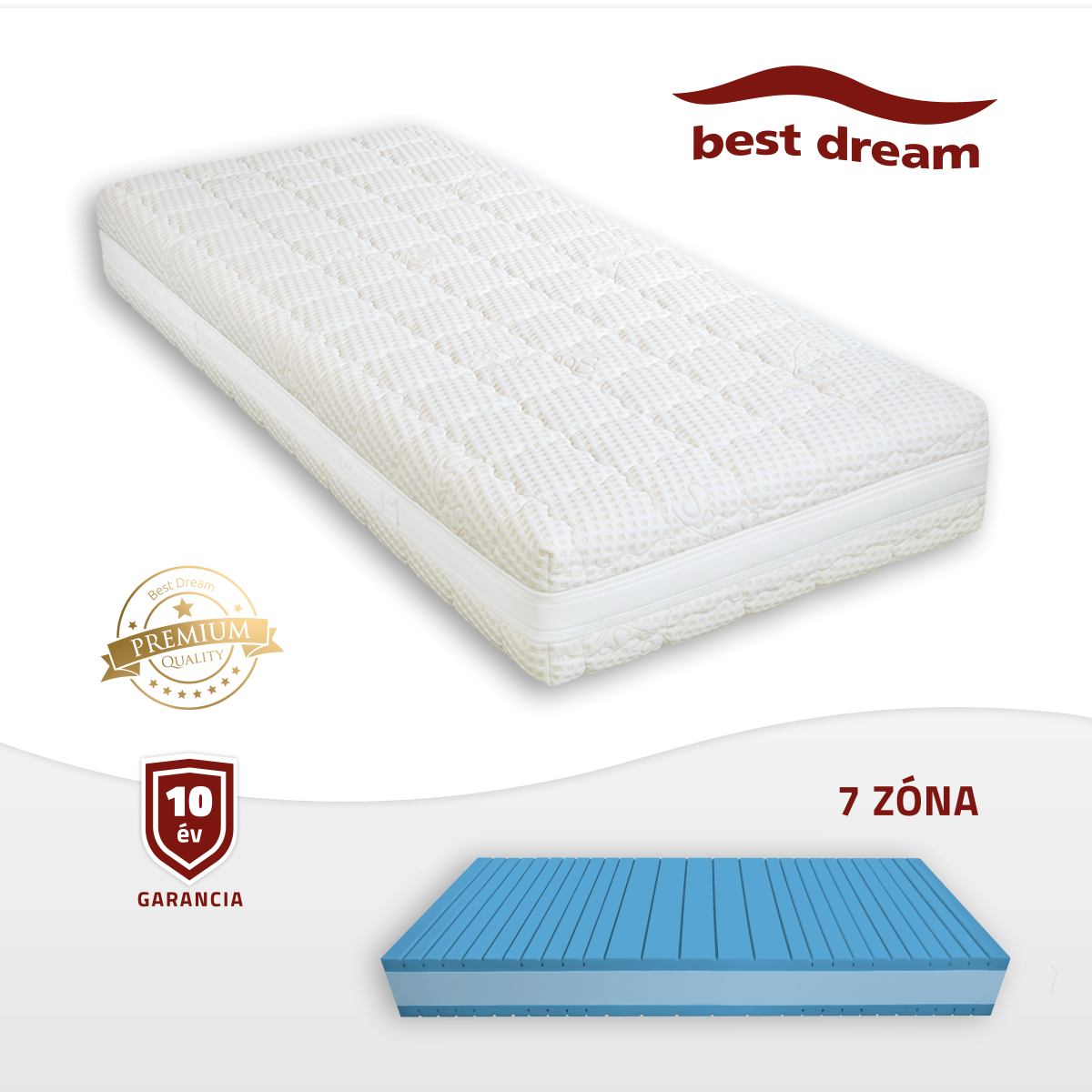 Best Dream Medical HD 26 cm kemény 7 zónás hideghab matrac zózánás