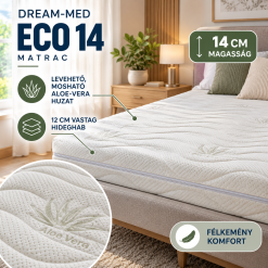 Dream-Med Eco 14cm vastag Aloe-Vera huzatos hideghab matrac - Image 2