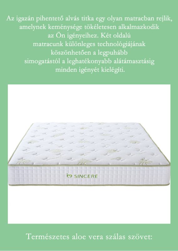 Sincere MOON-ALOE 25cm zsákrugós Gél-memóriahab matrac